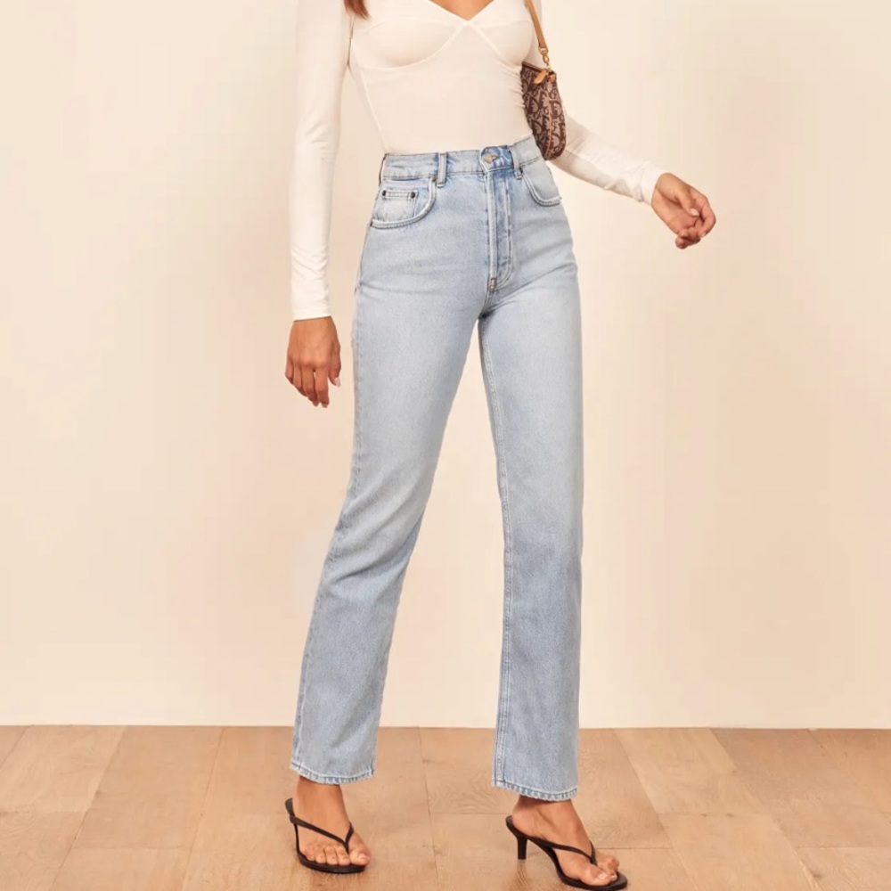 The Reformation Cynthia High Rise Straight Jeans